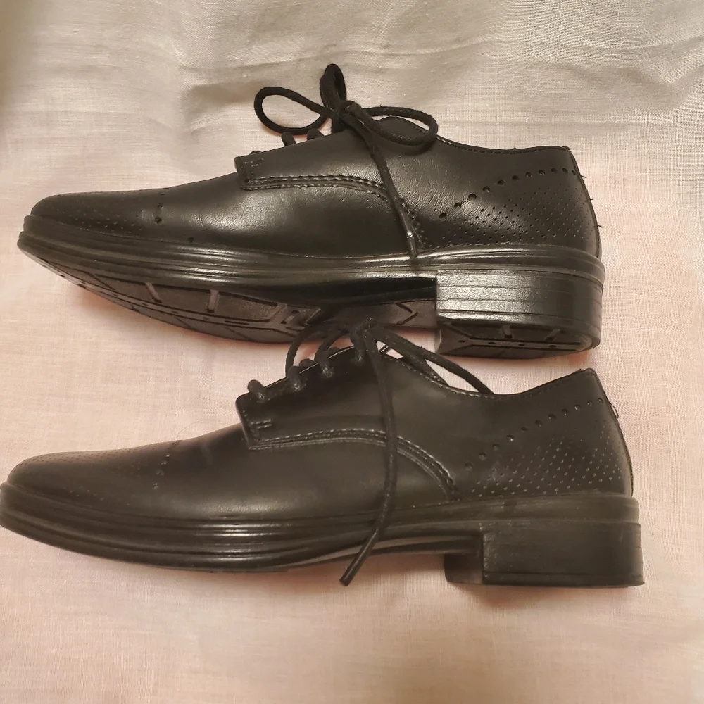 Little Boys Black Dress Shoes Size 12 M All Man Made Materials Unkown Maker